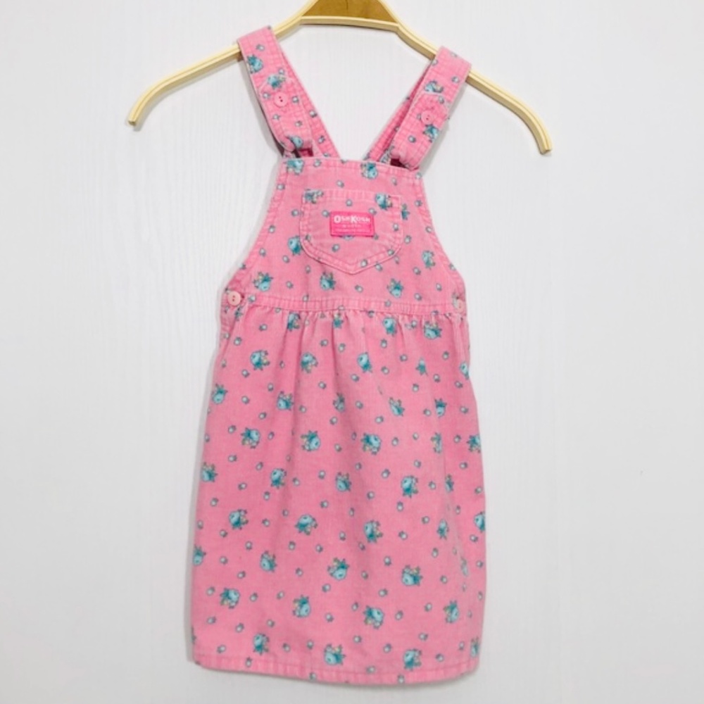 Vintage Osh Kosh B’Gosh corduroy floral jumper dress overall